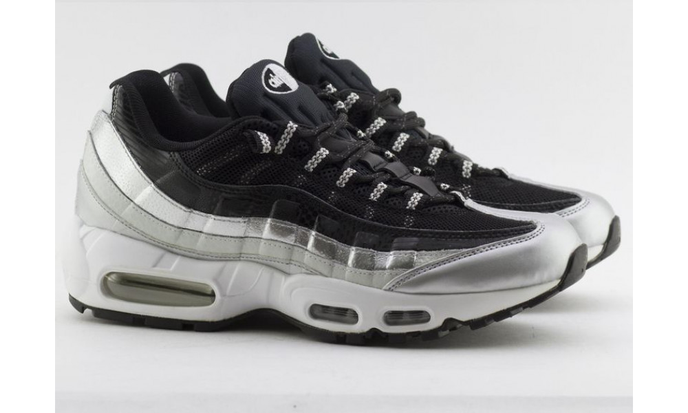 Air max 95 black silver sale